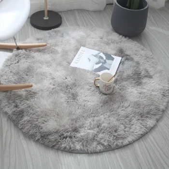 

Soft Tie-Dye Carpet Floor Bedroom Mat Gradient Color Fluffy Area Rug Living Room Carpet Hallway Mat Antiskid Sheepskin