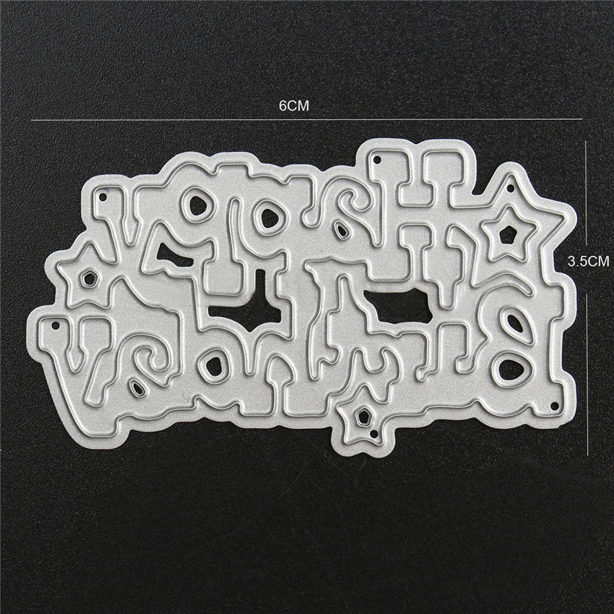 JX-LCLYL 1pc 60 x 35mm Birthday Metal Cutting Dies Stencil Scrapbooking Cards Album Embossing Craft DIY