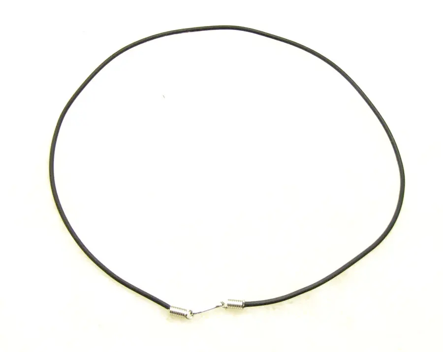 Qingmos 10X черное кожаное ожерелье 2 мм Шнур для изготовления ювелирных изделий ожерелье с серебряной пластиной застежка 17,5 ''-gp192