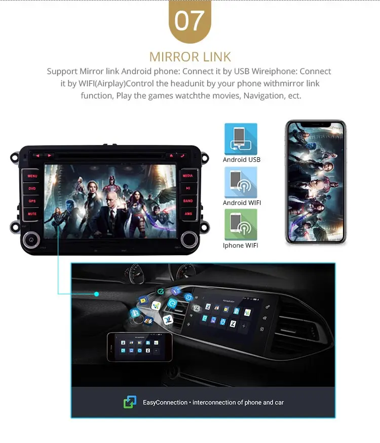 Clearance LJDA 2 Din Android 9.0 Car Radio For Skoda Seat Volkswagen VW Passat b7 POLO GOLF 5 Car Multimedia Stereo Auto Audio GPS DVD IPS 9