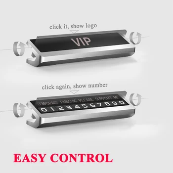 

Luminous Car Temporary Parking Phone Number Plate Card Rotatable Hidden For Fiat Punto Abarth 500 X 124 Spider Mobi Uno Qubo