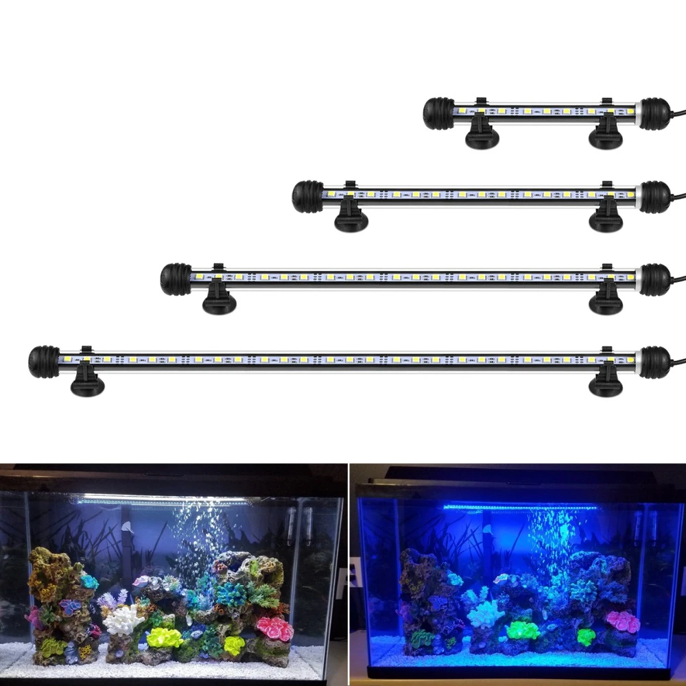 9cm 29cm 39cm 49cm Aquarium LED Fish Tank lamp LED Tube Bulb 9/15/21/27leds Bar Light Submersible Waterproof 100-240V EU Plug