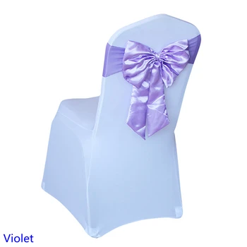 

Violet lilac colour chair sash Butterfly style satin sash with lycra sash fit all chairs spandex wedding chair sash wholesale