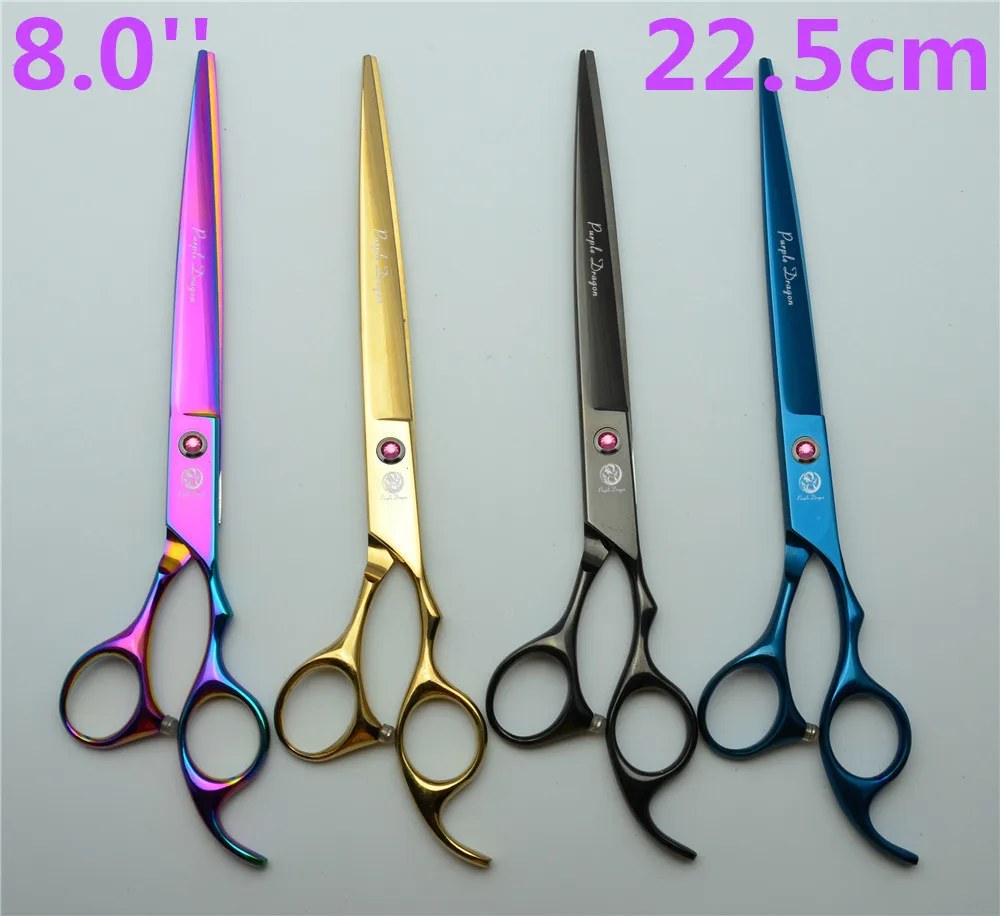 652#8 ''22,5 см Парикмахерские ножницы для животных бренд фиолетовый дракон Высший сорт Япония 440C ножницы для стрижки собак кошек домашних животных ножницы для волос