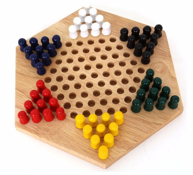 Хорошая сделка деревянный материал традиционный шестигранный Деревянный Китайский шашки набор семейных игр J038