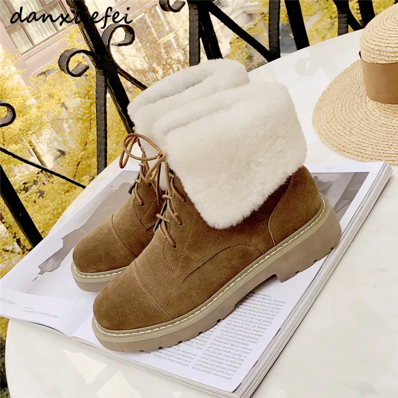 Lacets Court Appartements Bottines Chaussons Qualité Vente brown De Cuir Loisirs Designer Haute Daim Femmes Fourrure Chaussures À Lapin Black Marque Véritable DIWH92YE