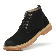 men casual big size steel toe cap work safety shoes pig skin leather tooling security ankle boots protective footwear zapatos big size men fashion breathable steel toe cap working safety shoes genuine leather slip on tooling boots protection footwear