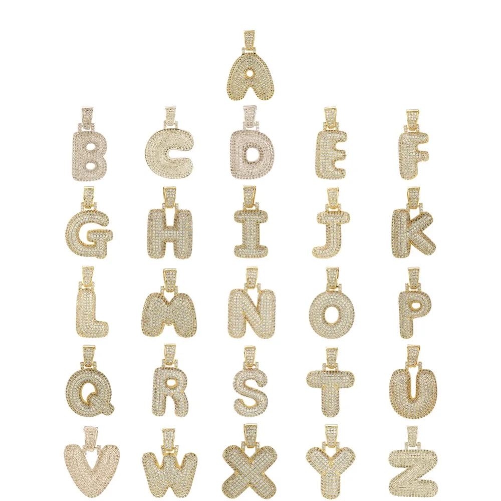 Uwin пользовательские Пузырьковые начальные буквы кулон ожерелье слова имя с 4 мм CZ теннисные Цепи Полный Iced кубического циркония ювелирные изделия