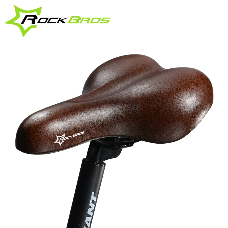Shock Absorption Road Bike Bicycle Saddle Retro Leather Comfortable Spring Seat