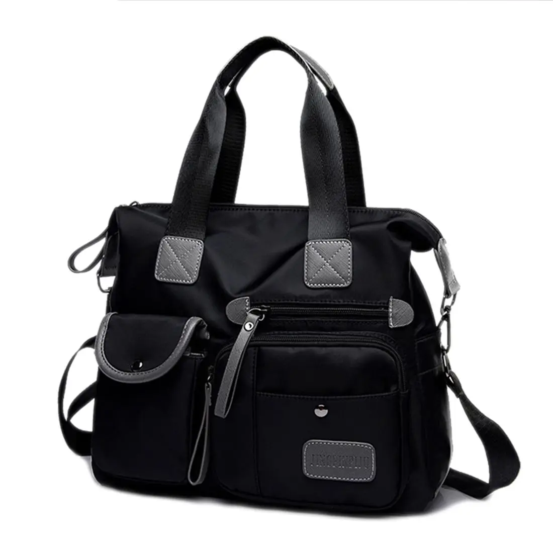 DCOS Новая женская модная Водонепроницаемая оксфордская Сумка-тоут, повседневная нейлоновая сумка на плечо, сумка для мам, Большая вместительная Холщовая Сумка - Цвет: Black