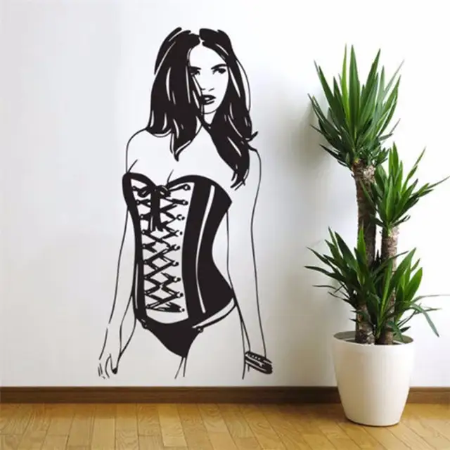 Us 11 04 15 Off T040024 Seductive Sensual Living Room Wall Stickers High Quality Carve Sexy Woman Pin Up Girl Wall Decal Art Home Decor Sticker In