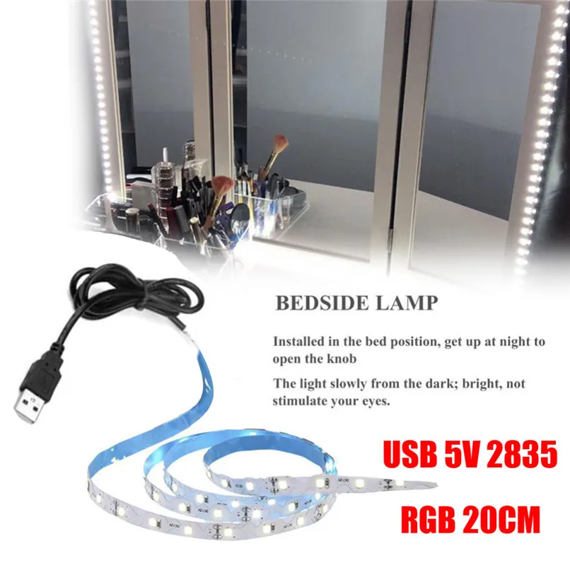 20cm LED Strip Light USB 5V 2835 12SMD 20CM RGB LED Strip Light Bar TV Back Lighting Kit #4P26 (8)