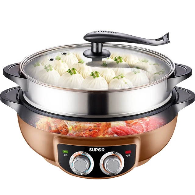 WUXEY Multifunctional Electric Hot Pot Electric Food Steamer Household