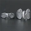 New Design Cool Wheel Wings Ring 316L Stainless Steel Large Size Mens Ring Fashion Punk Small Women Wings Ring 2