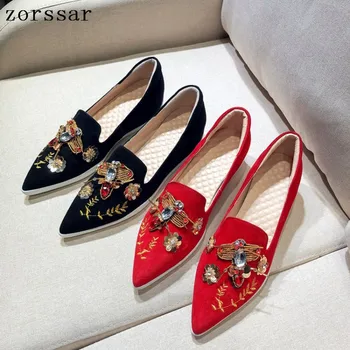 

Zorssar Brand 2019 Spring Autumn New Ladies Flat loafers Shoes Casual Women Shoes Comfortable Pointed Toe Flat Shoes