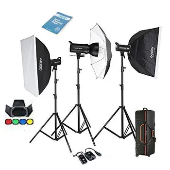 

Godox Professional 1200W Photography Flash Studio Strobe kit Three 400w Sk400 Monolight Lighting Kit CD50