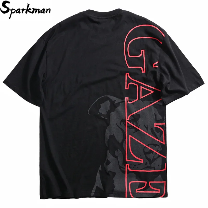 Men Hip Hop T Shirt Gazing Dog Tshirts Streetwear 2019 Summer Short Sleeve HipHop T-Shirt Cotton Hipster Black Tops Tees Printed | Мужская