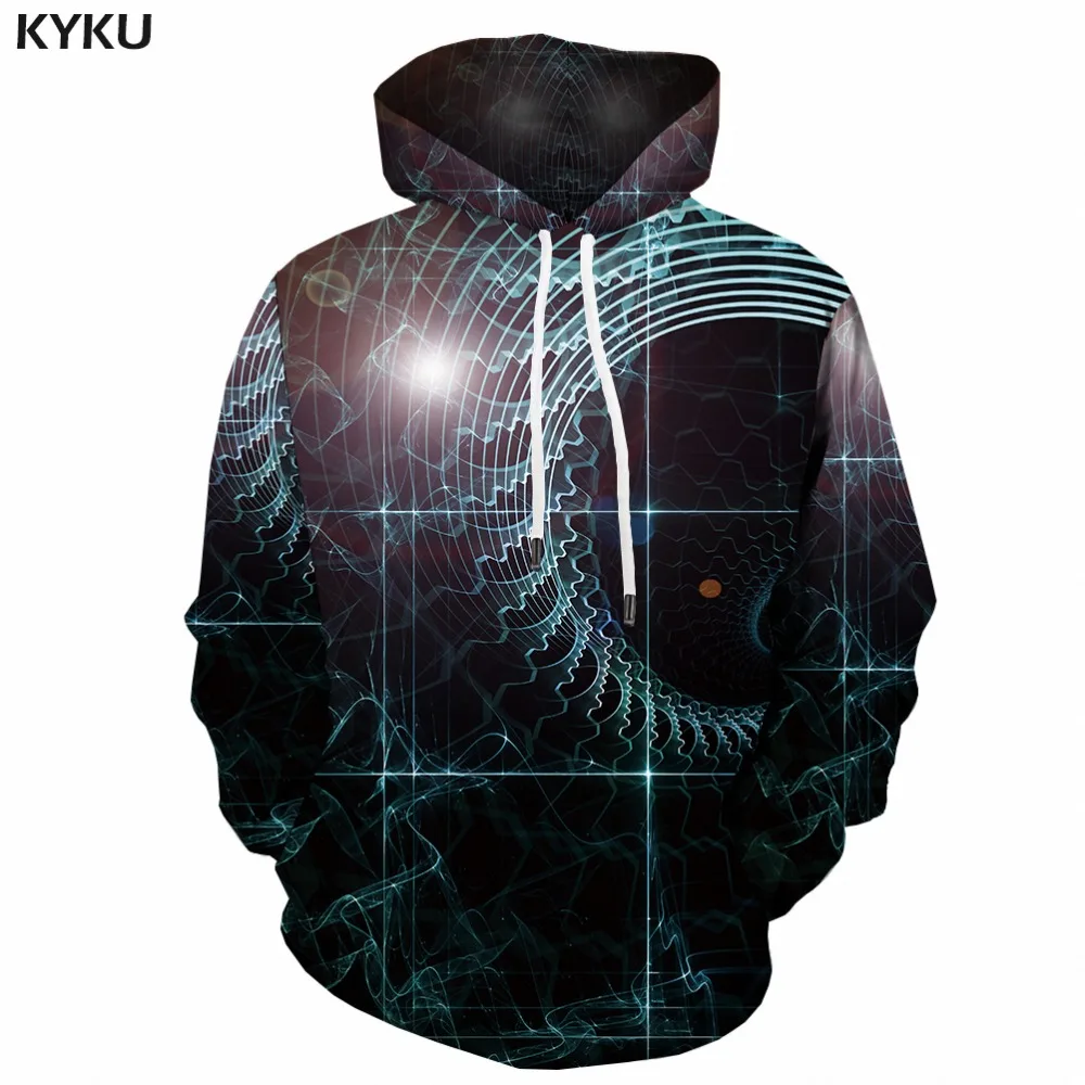 KYKU Psychedelic Толстовка для мужчин 3d космическая галактика толстовки длинный Фэнтези