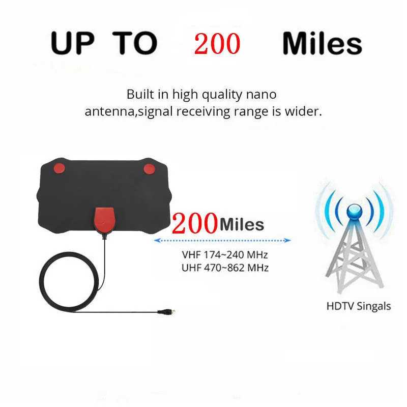 200 Mile Range Indoor Antenna TV Digital HD Skywire Digital HDTV 1080p Antenna QJY99 200 Mile Range Indoor Antenna TV Digital HD Skywire Digital HDTV 1080p Antenna QJY99