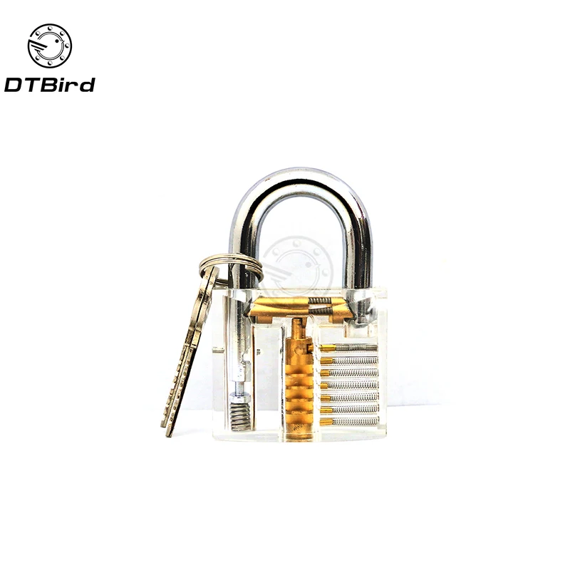 

2017 Hot Sale 1Set Transparent Pick Cutaway Visable Inside View Padlock Lock For Locksmith Tools Practice Training Skill