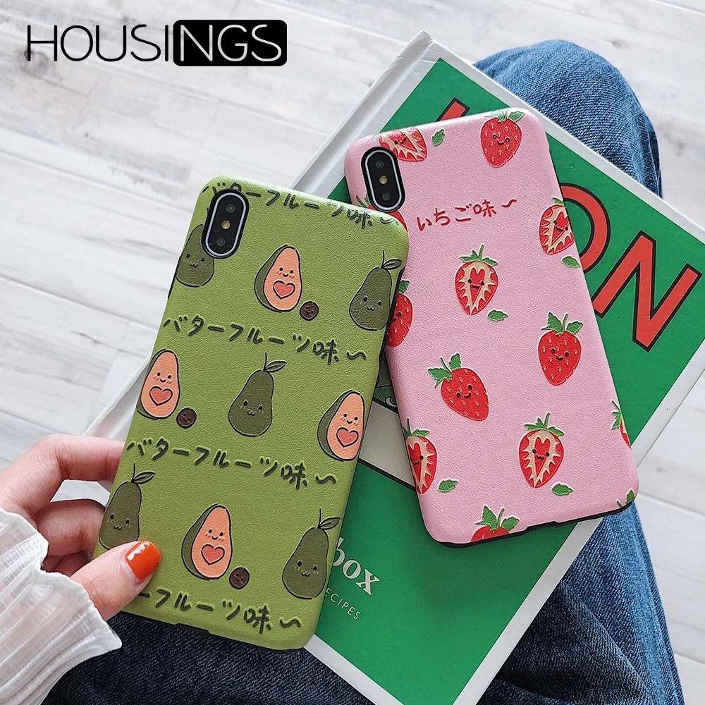 

Housings Avocado Phone Cases For iPhone Xr X XS Max Soft Covers For iPhone 7 8 6 6S Plus X XS Protector Couqe Shockproof Bumper