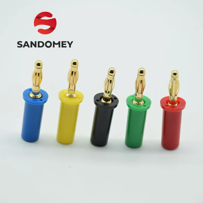 5pcs Pure copper gold plating 4 mm banana plug large current high