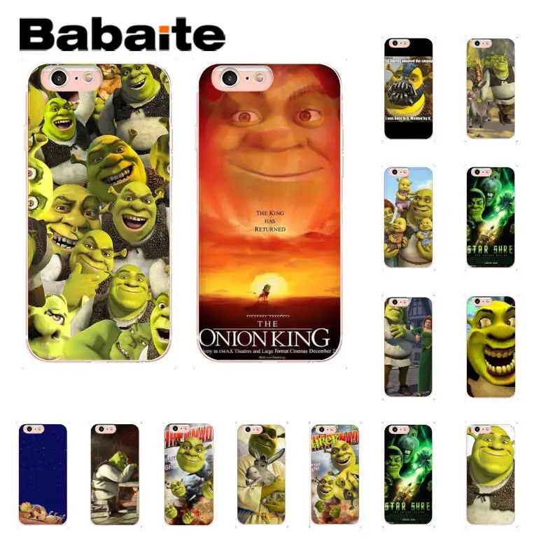 

Babaite Funny Shrek Soft Silicone TPU Phone Cover for iPhone X XS MAX 6 6S 7 7plus 8 8Plus 5 5S XR 10 Case
