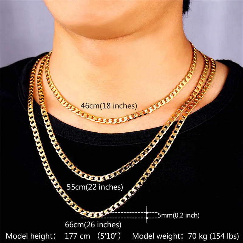 5mm gold chain mens Clearance