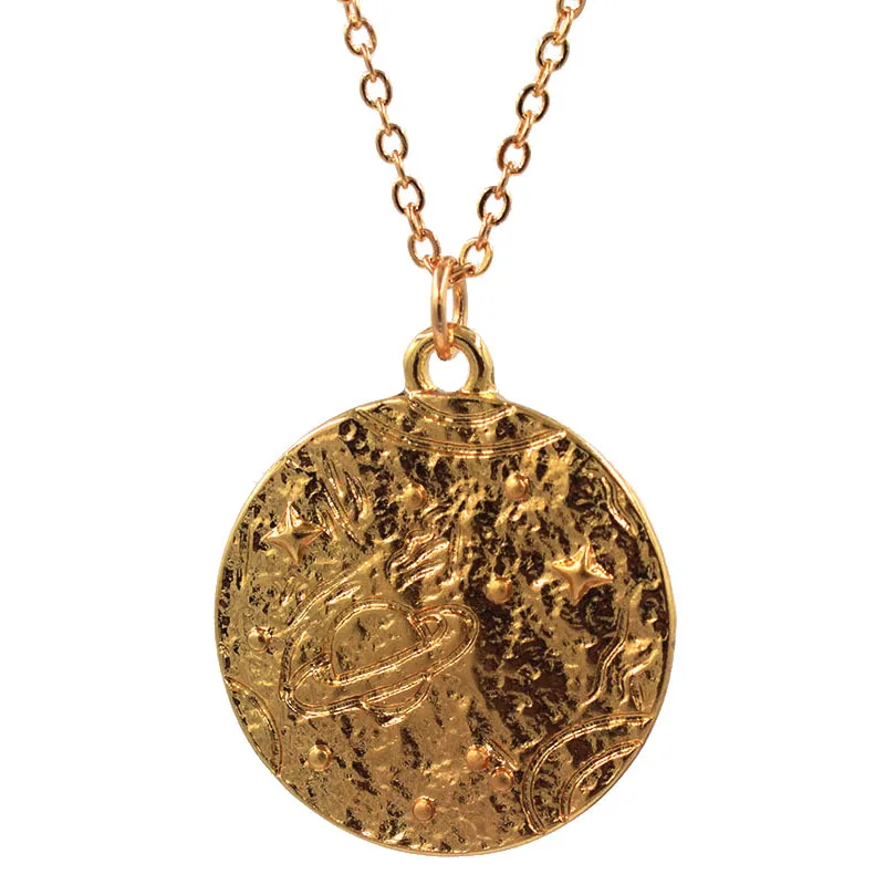 

Time Galaxy Planet Universe Coins Necklace Sided Glass Round Pendant Solar System Necklace For Women Kids Jewelry