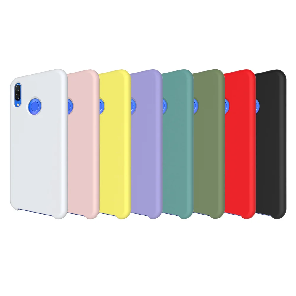 

Liquid Silicone Phone Case For Huawei Nova 3i P Smart Plus Plain Solid Candy Color Matte Soft Back Cover Anti knock