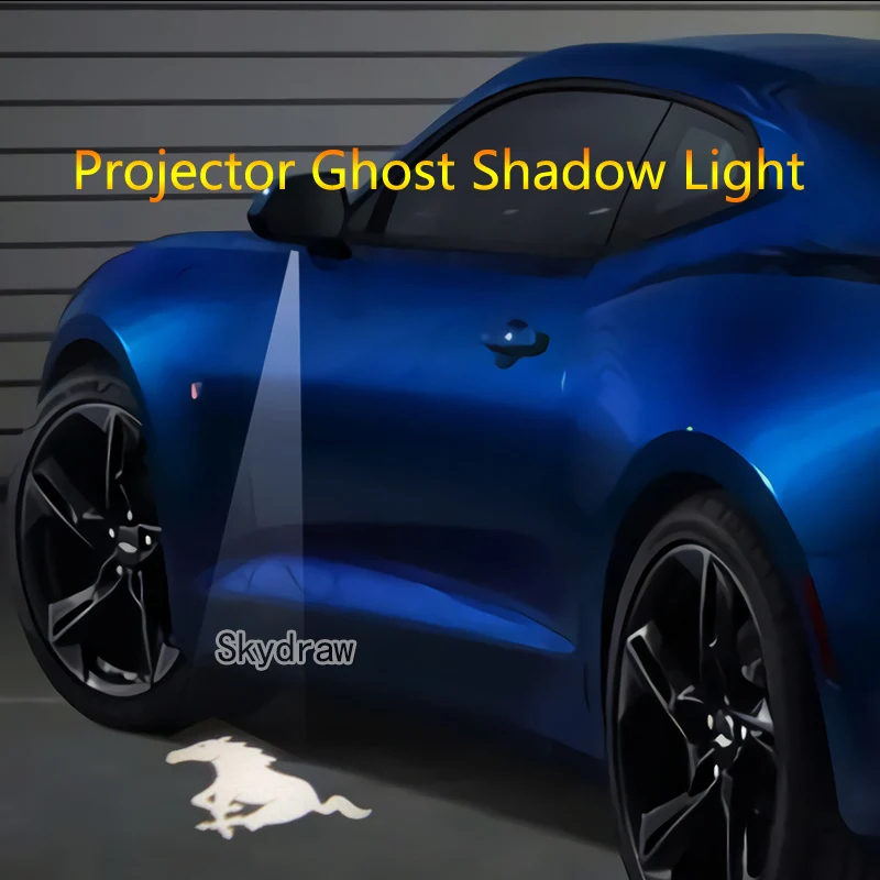 

1 Pair For FORD MUSTANG 2015 2016 2017 2018 2019 Car LED Door Rearview Mirror Warning Welcome Light Projector Ghost Shadow Light