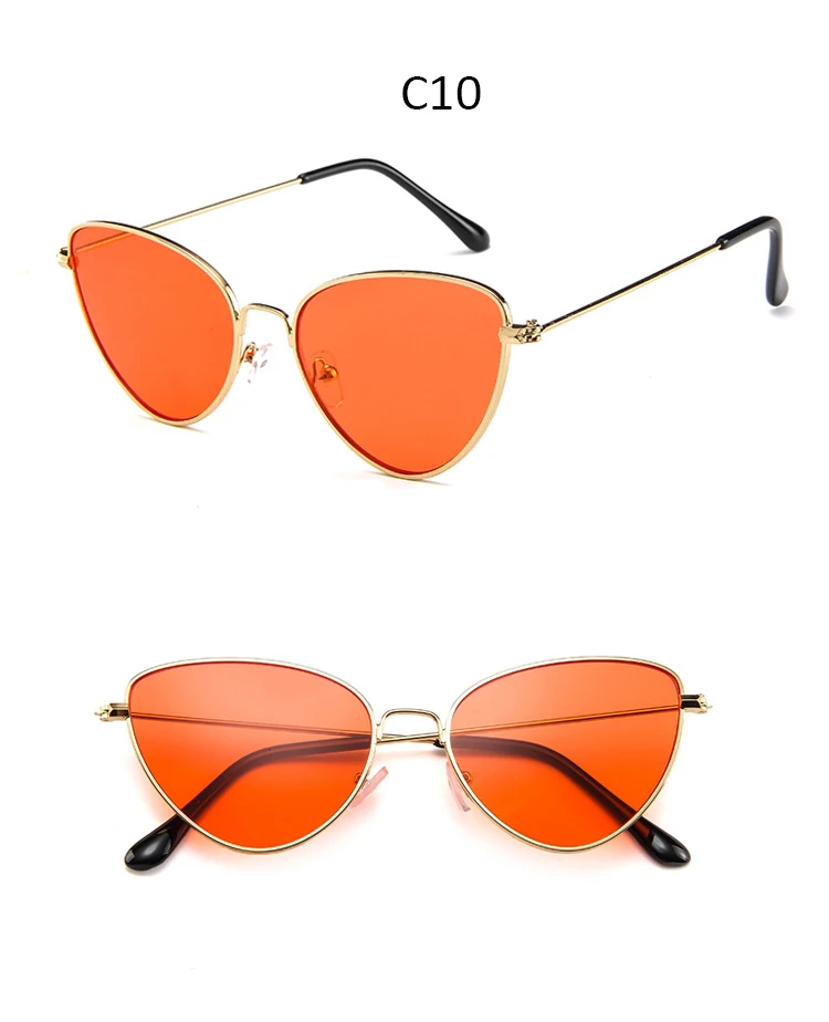 Sexy cat's eye Frame Glasses Clear Lens Metal Eyeglasses fashion Triangle Metal Frame Designer Sunglasses Color Cat eye glasses