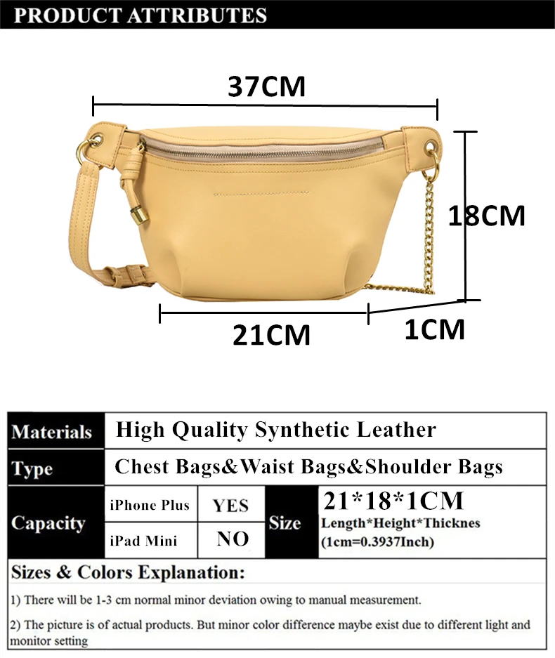 Burminsa Summer Chain Soft Chest Bags For Girls Candy Color Women Sling Waist Pack Phone Crossbody Bags Yellow White Green