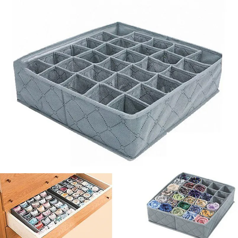 

Non Woven Fabric Storage bags Charcoal Underwear Socks Drawer Closet Organizer Box