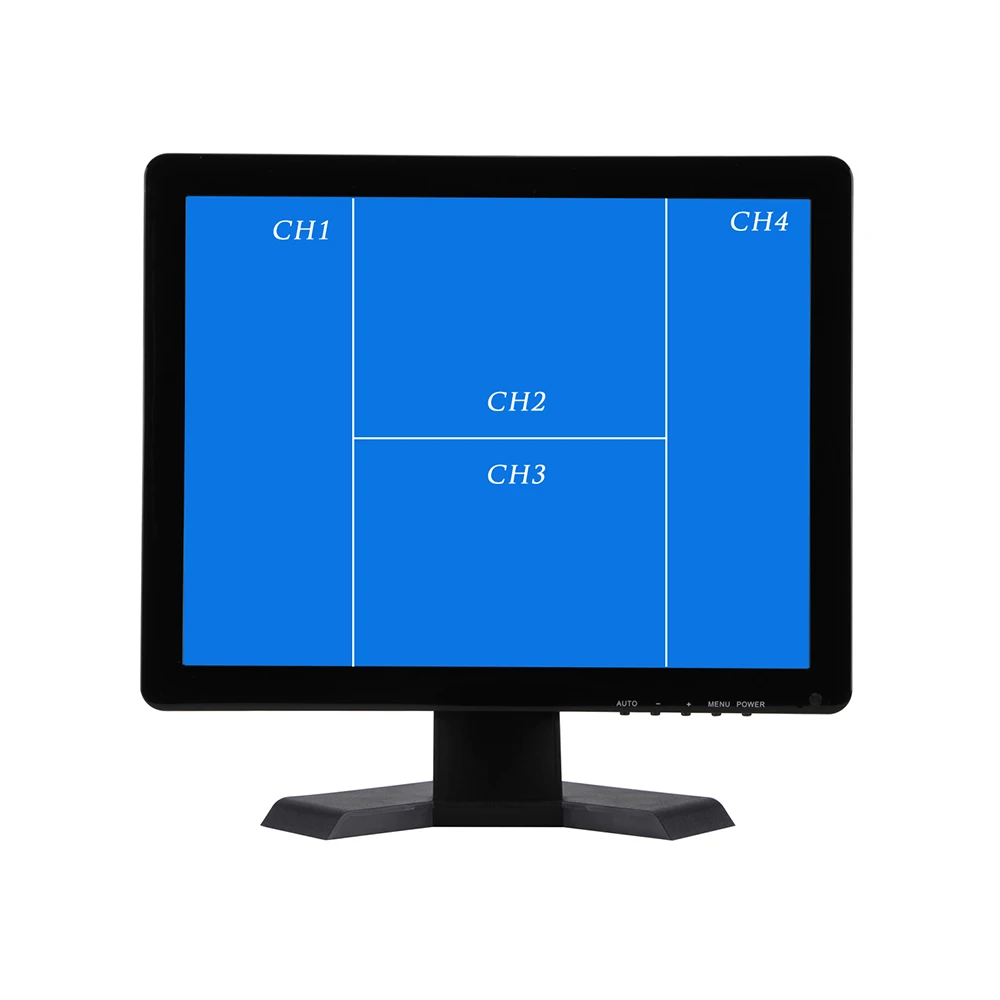 19 Inch QUAD Display Screen CCTV TFT LED Monitor with Metal Shell BNC