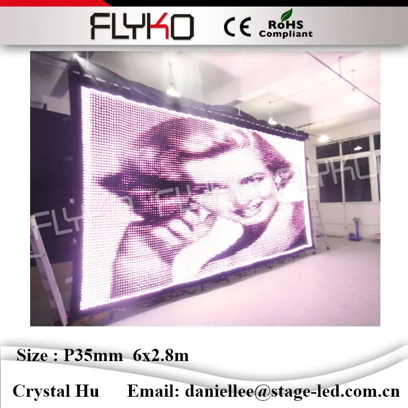 

Flyko Indoor usage lovely sexy video hot girls led video cloth P35mm 2.8x6m