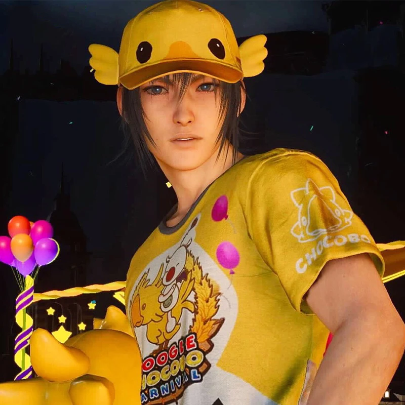 Moogle Chocobo футболка Final Fantasy XV ноктис люцис кэлум маскарадные костюмы Карнавальная рубашка шляпа FF15 Choco-Mog тройник Кепка для детей и взрослых