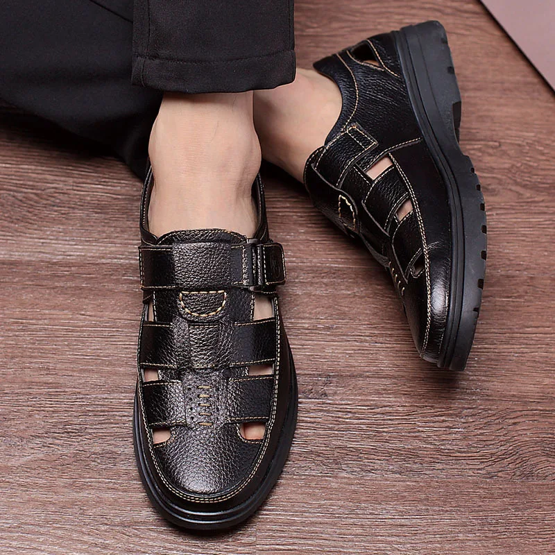Men Sandals Men's Slippers Real Leather Shoes Summer Beach Sandals Casual Soft Men Shoes Flip-Flops Zapatos Breathable Men Sandals Men's Slippers Real Leather Shoes Summer Beach Sandals Casual Soft Men Shoes Flip-Flops Zapatos Breathable