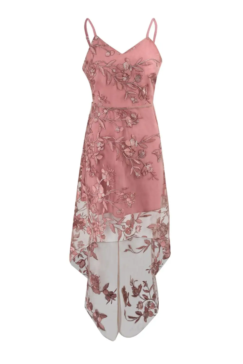 Strap Embroidered Mesh Dress (2)