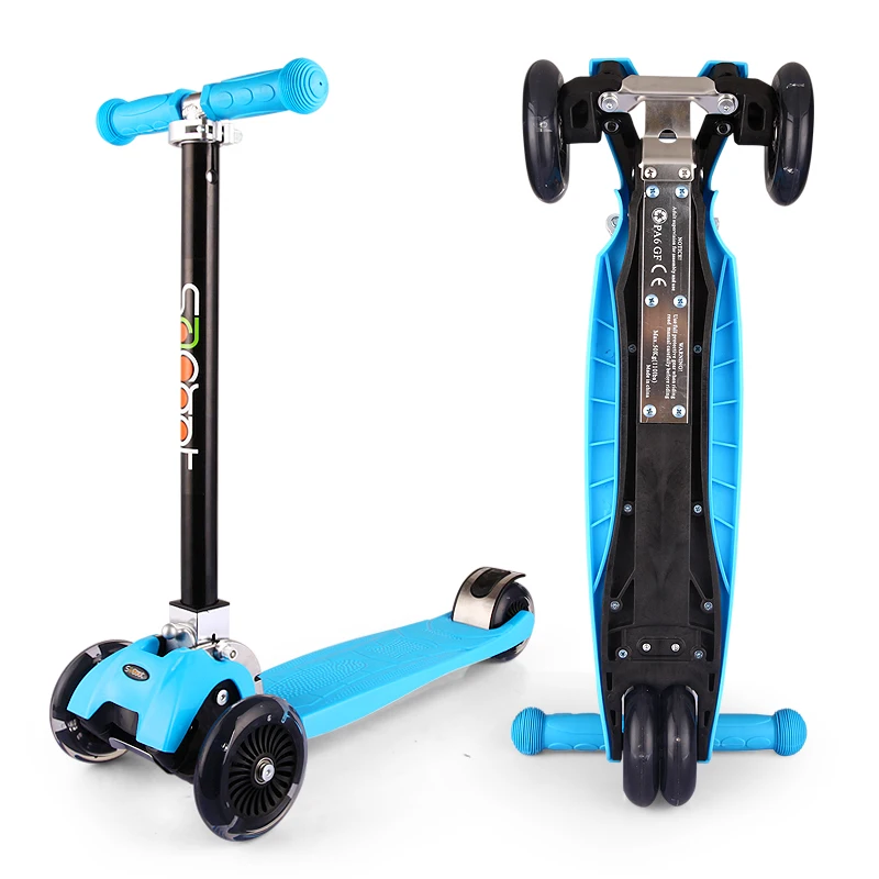 

Best Folding Portable kids Scooter 3 Wheel Scooters With Rear Brake PU Flashing Height Adjustable For 2-16 Year Old