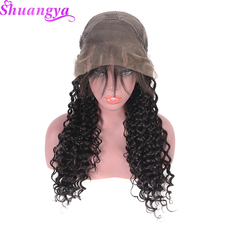 Парики из натуральных волос на кружеве для черных женщин предварительно сорвал малазийский парик с крупными волнами с волосами для малышей 10-24 дюймов волосы Shuangya remy