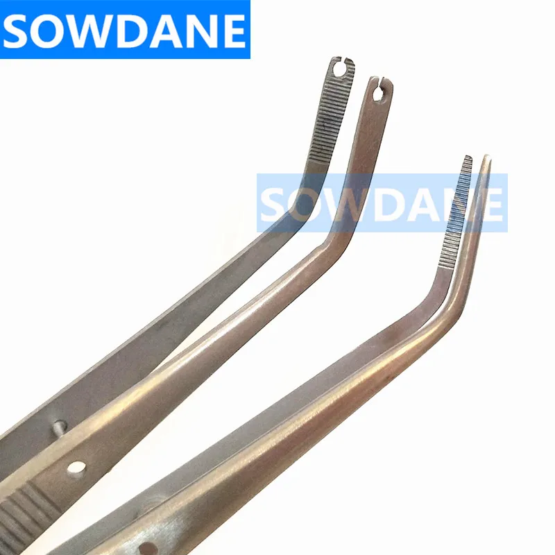 

Dental Stainless Steel Stitching Tweezer College Tweezers Cotton Dressing Forceps Slots Tip Oral Care