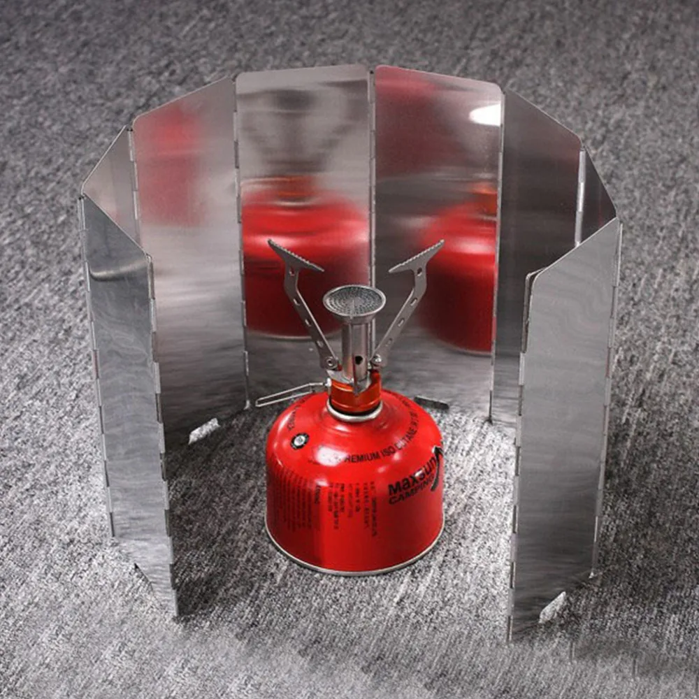 8 Panels Durable Foldable Aluminium Alloy Compact Camp Stove Windscreen
