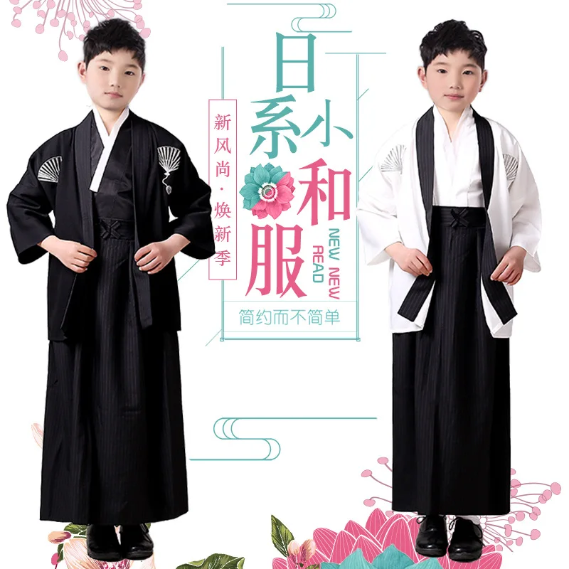 Японское традиционное кимоно для мальчика халат костюм японский летний студенческий Костюм Униформа Ткань Кимоно