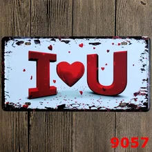 Европейский Винтаж Стиль I Love You металлической стене Плёнки олова знак стены Стикеры доска декор из металла живопись паб и бар настенный декор