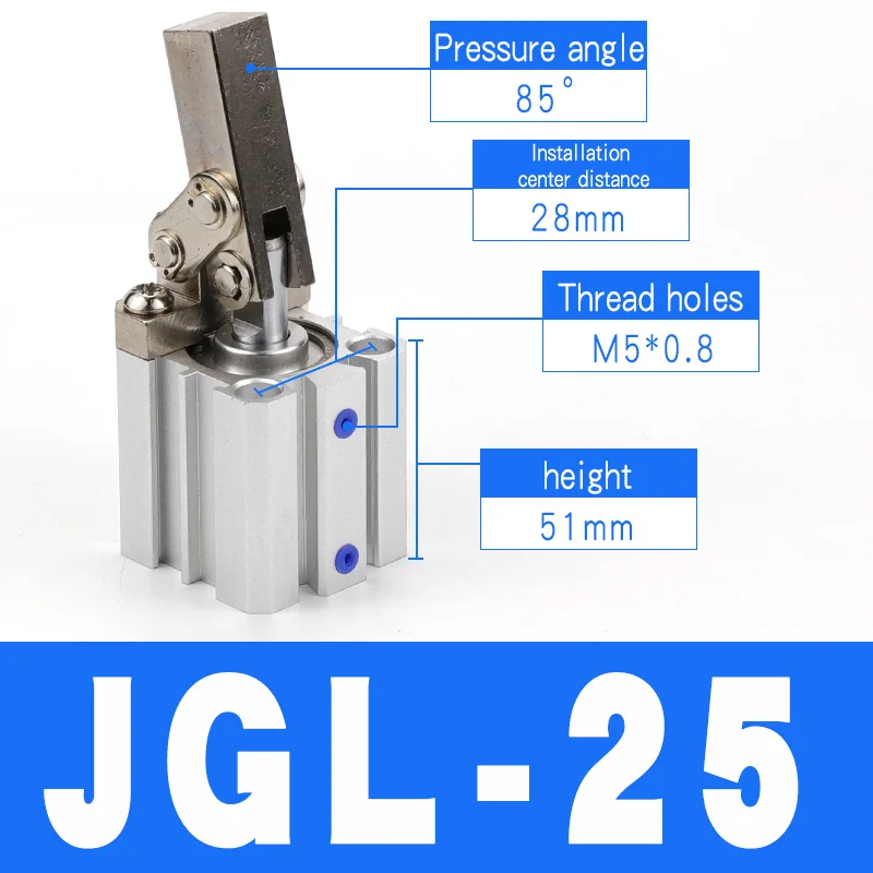 Рычаг вниз цилиндра отверстия ALC/JGL 25 32 40 50 63 двойного действия зажимной цилиндр воздушный компрессор пневматический цилиндр, компоненты - Цвет: JGL-25