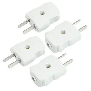 

4 Pcs AC 250V 10A Power Cable Connector Electrical 2 Pin US AU Plug White