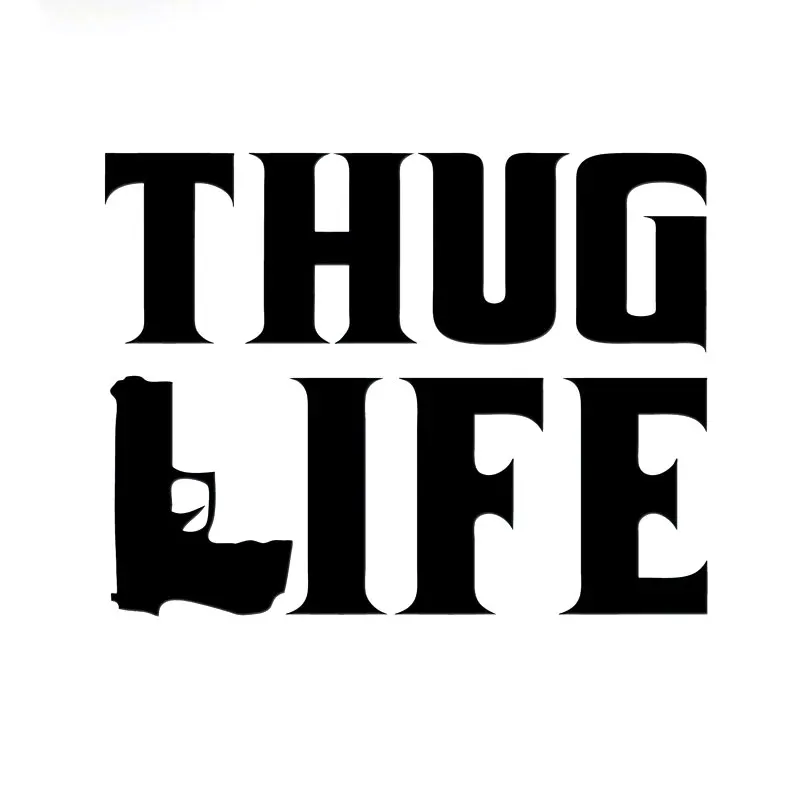 15.2 см * 12 см Thug Life Стикеры Тупак Гангстер Забавный ненавистник JDM пистолет наклейка Интимные аксессуары цвета черный/серебристый c8-0829