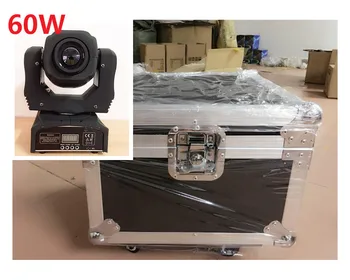 

6 pz 60 w + flightcase led spot moving head light/usa luminums 60 w led dj spot light dmx