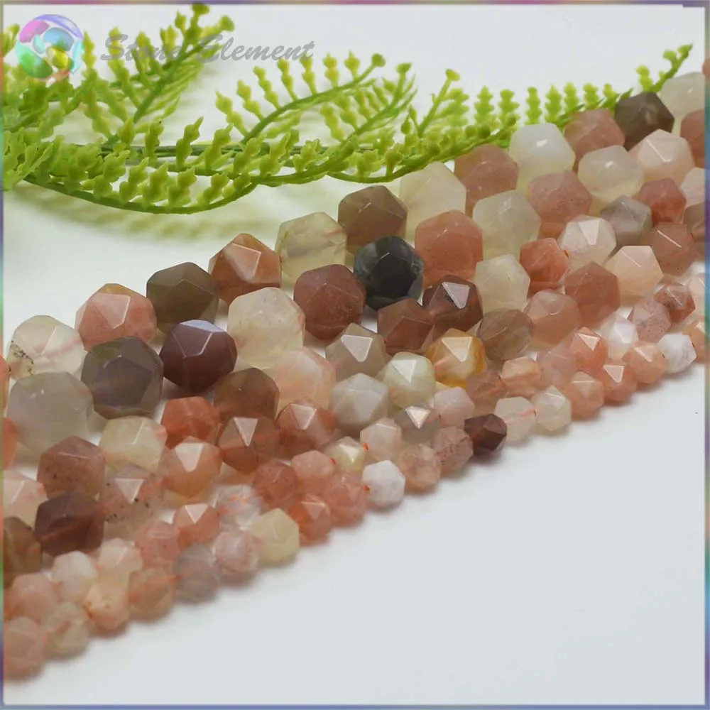 

Natural Mixed Moonstone Quartz Triangle Faceted Beads 6mm,8mm,10mm